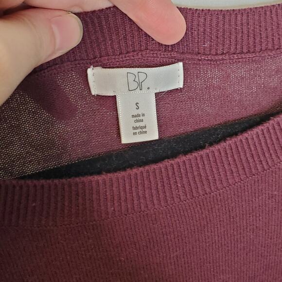 BP. by Nordstrom Lightweight Burgundy Red Woven Casual Oversized Sweater Small - Picture 7 of 9